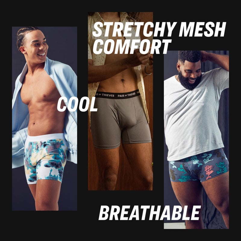 Pair of Thieves Super Fit Boxer Briefs for Men - Ultra Soft, Breathable, Quick-Dry Mens Underwear with 4-Way Stretch (3 Pack) - Large - Broken Lines - Image 4